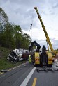 VU Gefahrgut LKW umgestuerzt A 4 Rich Koeln Hoehe AS Gummersbach P462